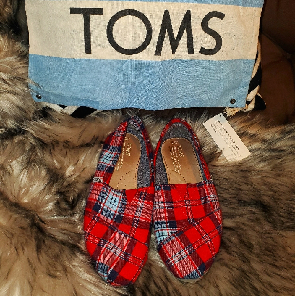 Toms Plaid Slip Ons